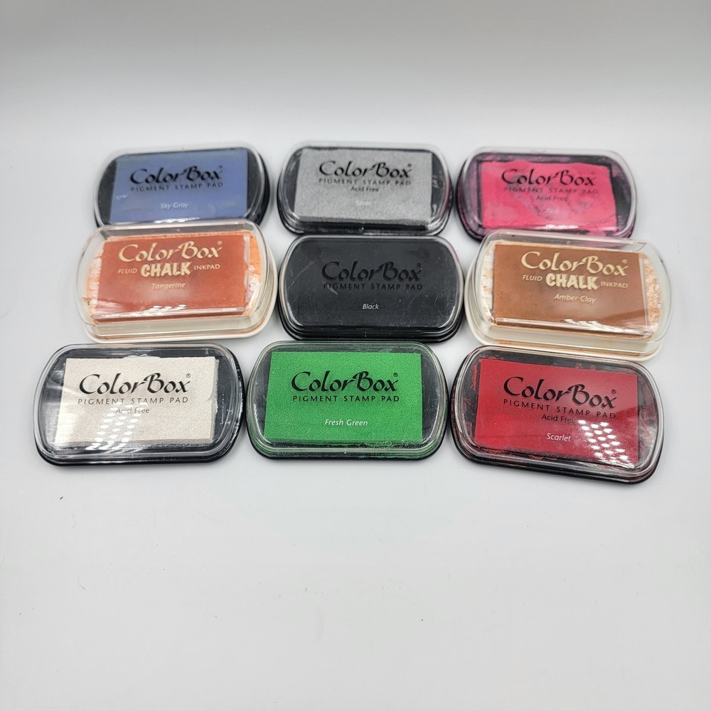 Color Box PIGMENT INK PADS Lot of 9